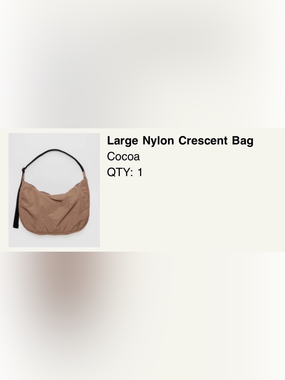 BAGGU Large Crescent Nylon Bag in Cocoa